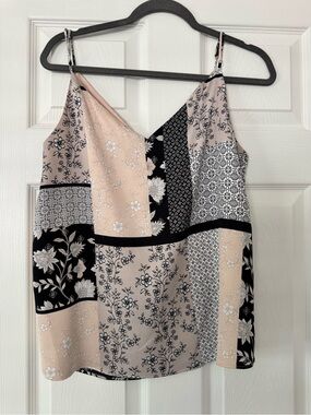 Calvin Klein Patchwork Floral Cami - Blush & Black